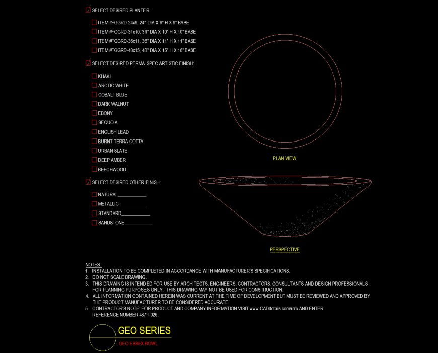 Geo  bowl  type drawing in dwg file.