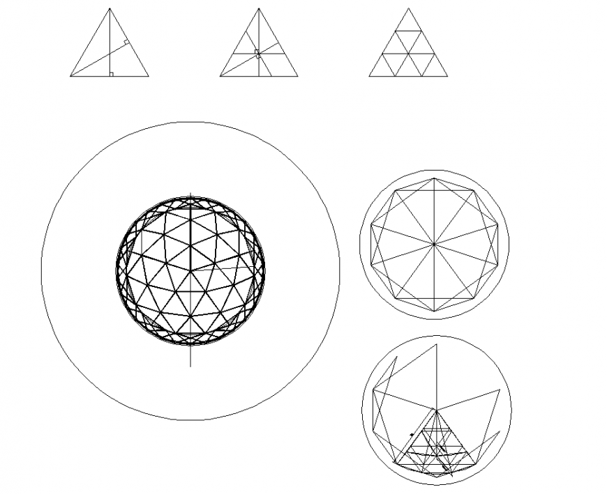 Geometric designs drawing in dwg AutoCAD file.