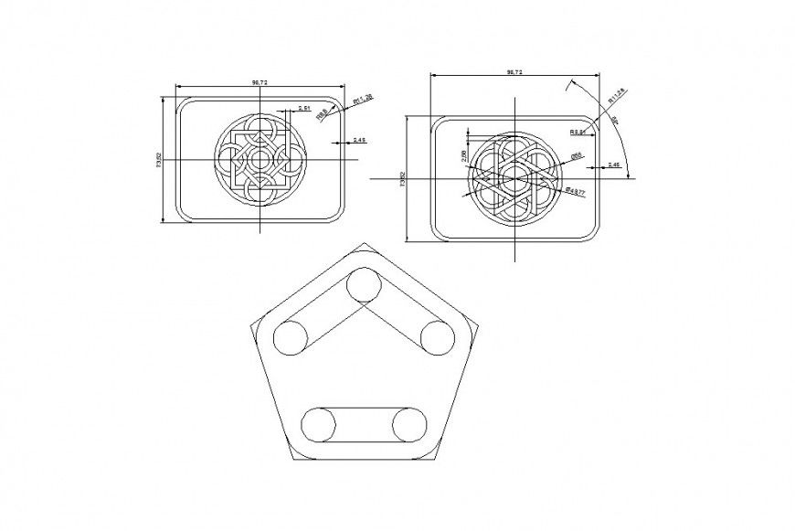 Geometric pattern figure blocks cad drawing details dwg file