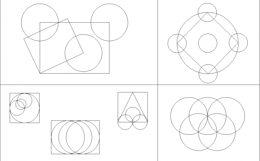 Geometrical circle shape design drawing in dwg AutoCAD file.