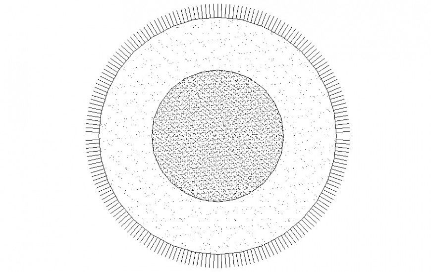 Geometrical circular shape design drawing in autocad