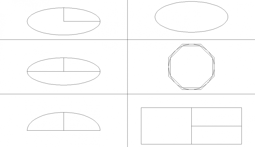 Geometrical shape drawing in dwg AutoCAD file.