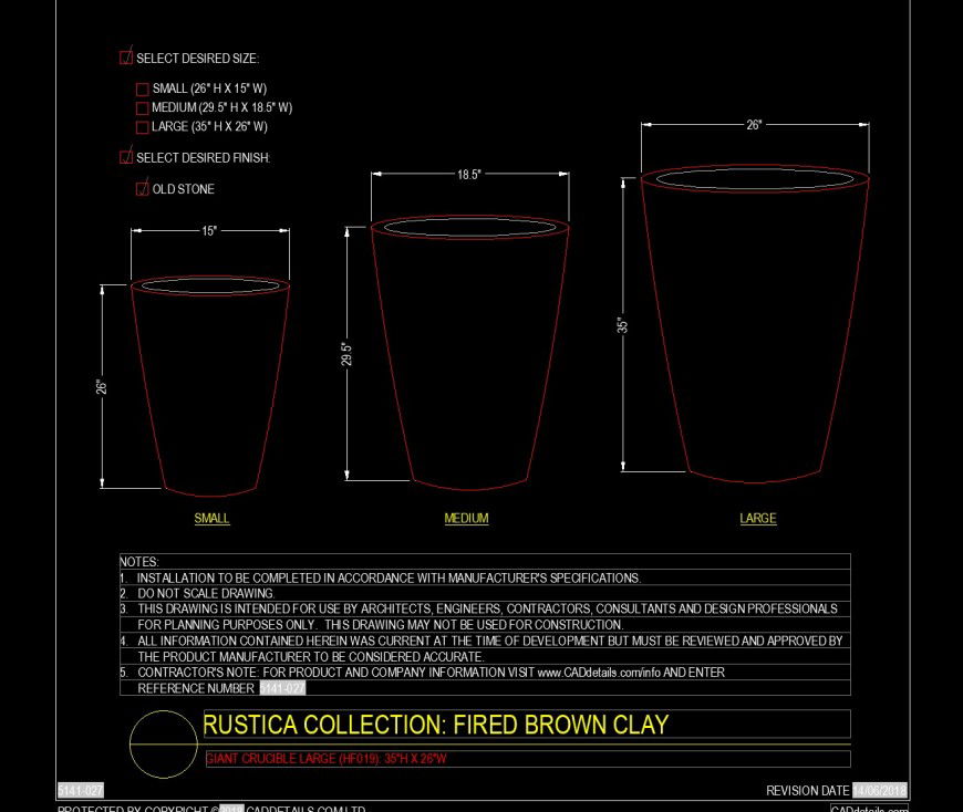 Giant crucible large pot detail drawing in dwg file.