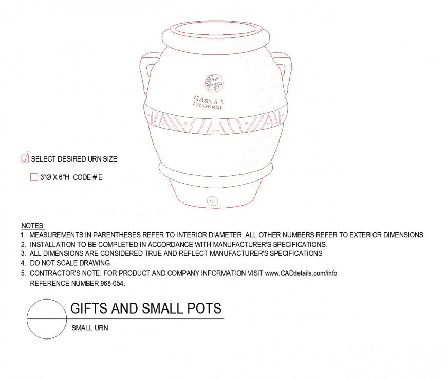 Gift and small pots autocad file