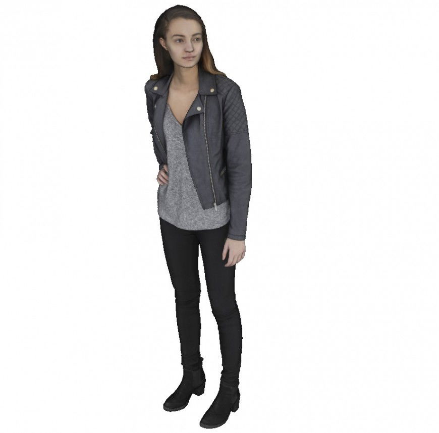 Girl detail 3d model layout photo file