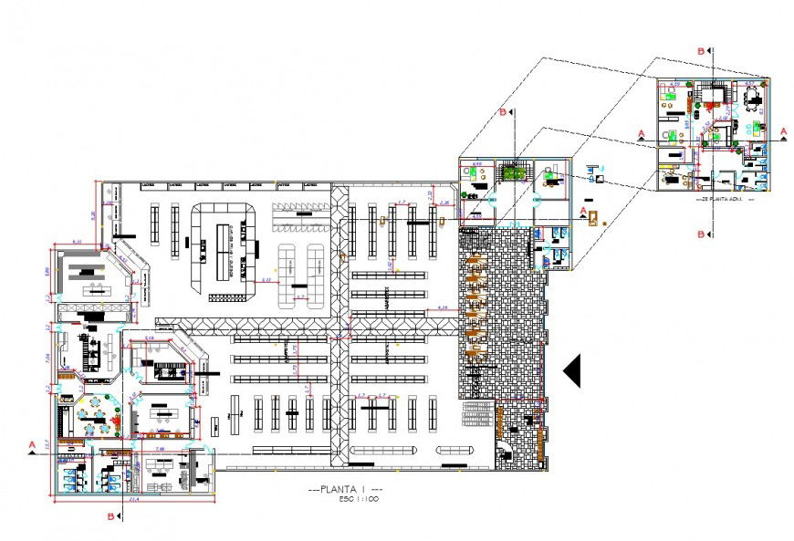 Girls cloth market planning autocad file