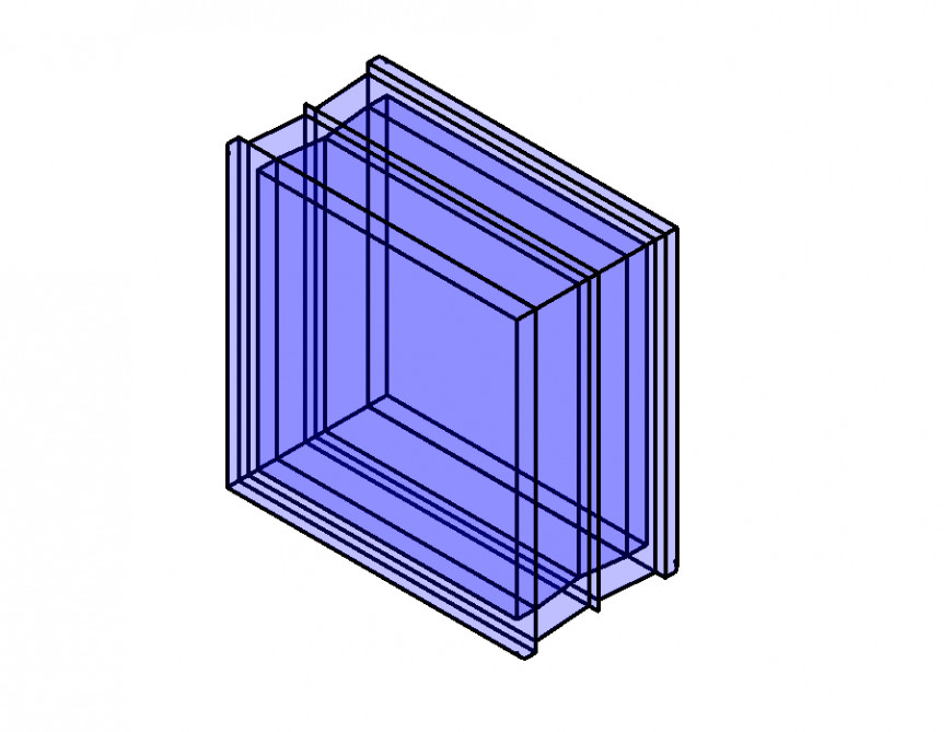 Glass block detail 3d model elevation CAD block 3d max file