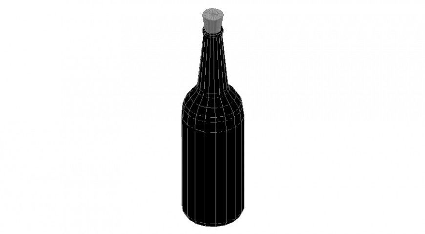 Glass bottle detail 3d model layout CAD blocks dwg file