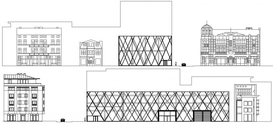 Glass building and other building details