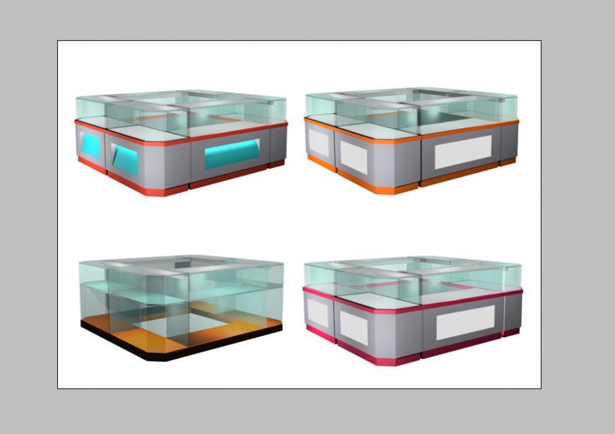 Glass building detail elevation 3d model layout Photo shop file