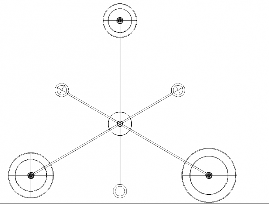 Glass globe mobile chandelier drawing in dwg file.