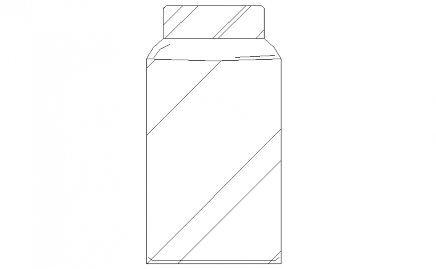 Glass jar CAD blocks detail elevation layout file