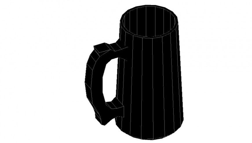 Glass jar detail 3d model layout file in autocad format