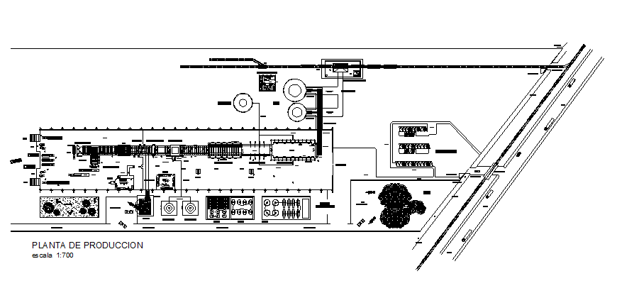 Glass production industrial plant architecture layout plan details dwg file