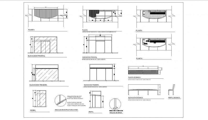 Glass sliding door detail drawing in dwg AutoCAD file.