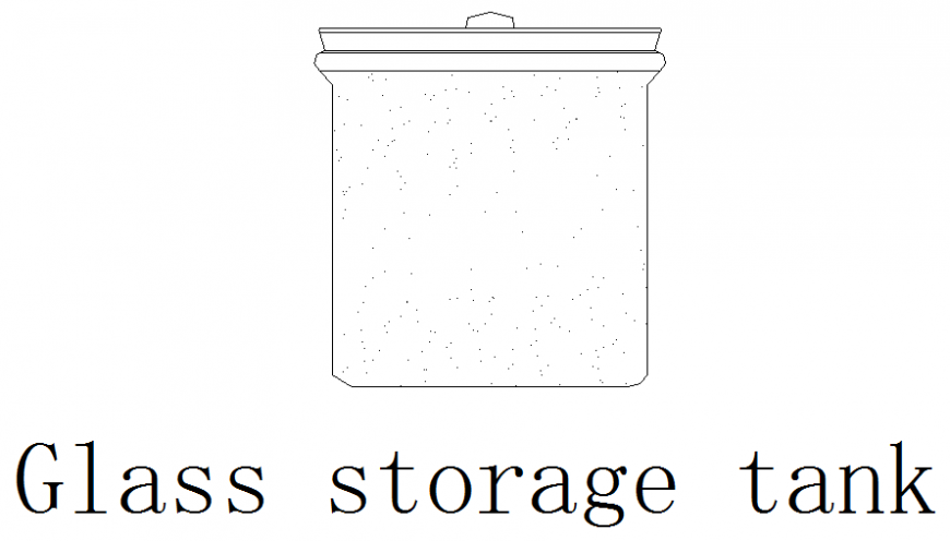 Glass storage tank CAD block detail elevation layout file