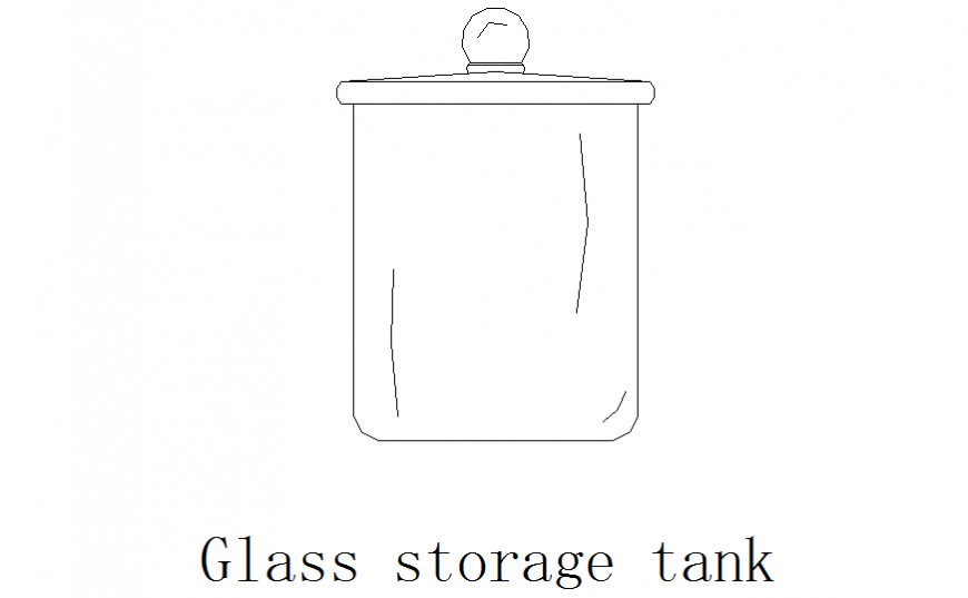 Glass storage tank detail elevation autocad file