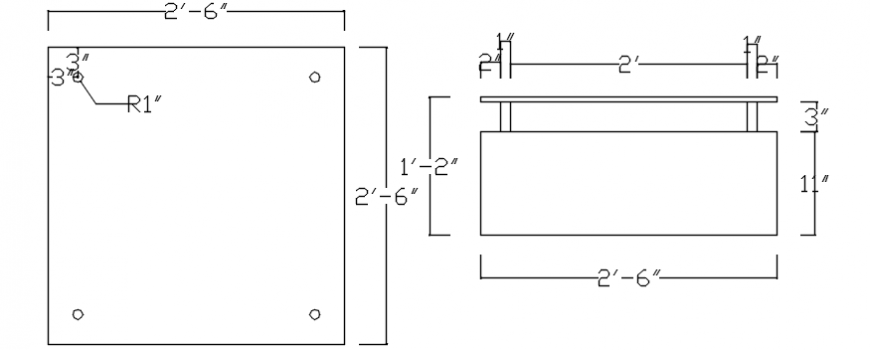 Glass table elevation block cad drawing details dwg file