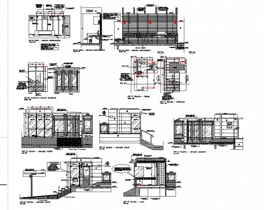 Glazing detail with toilet detail drawing in dwg AutoCAD file.