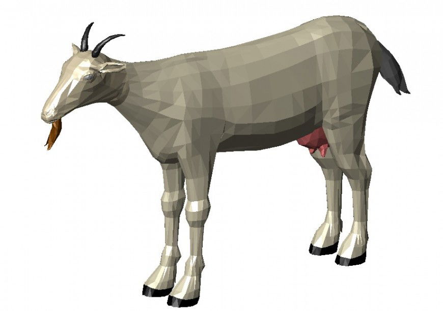 Goat drawings 3d model design of animal blocks dwg file
