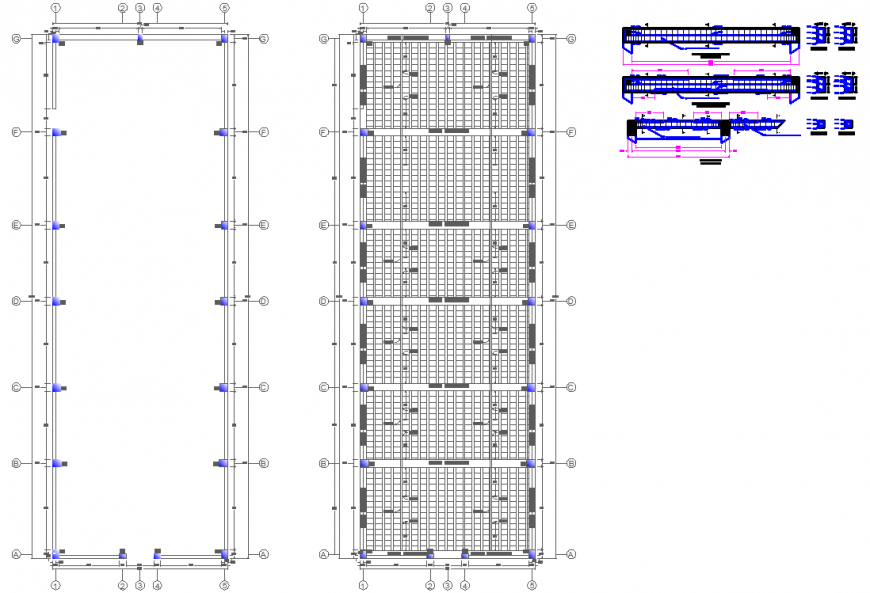 Godown building structure drawing in dwg file.