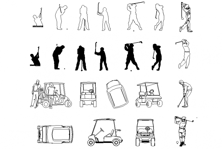 Golf detail elevation and plan layout file
