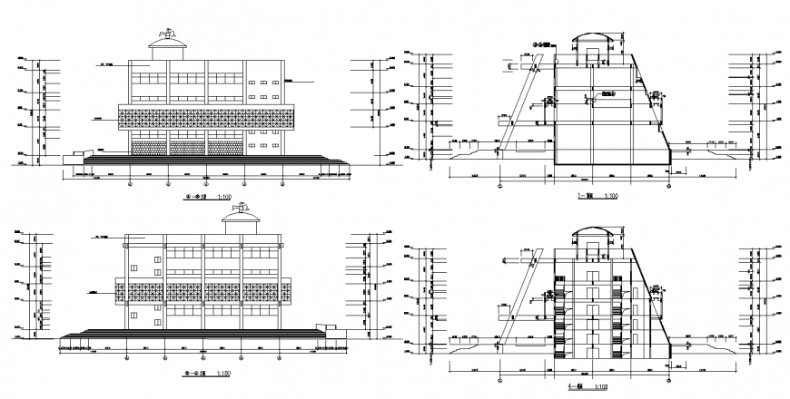 Government building working drawing in dwg AutoCAD file.