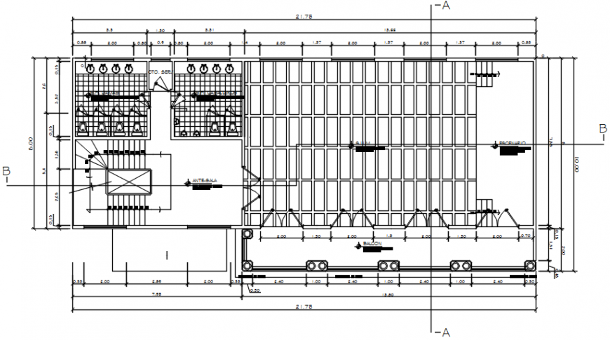 Government civic Centre second floor plan in AutoCAD
