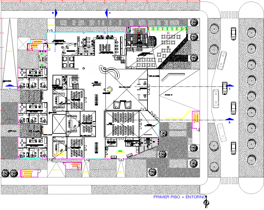 Government court of peru distribution plan cad drawing details dwg file