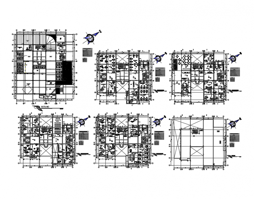 Government municipal office building general layout plan and floor plan layout details dwg file