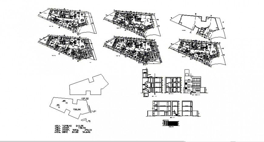 Government office building plan and elevation in dwg AutoCAD file.