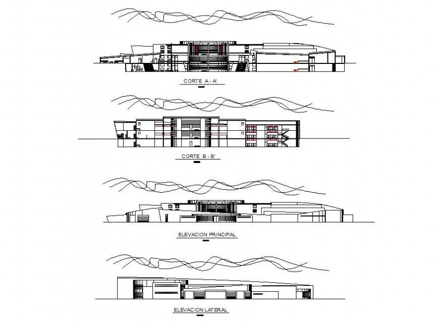 Government office elevation detail drawing in dwg AutoCAD file.