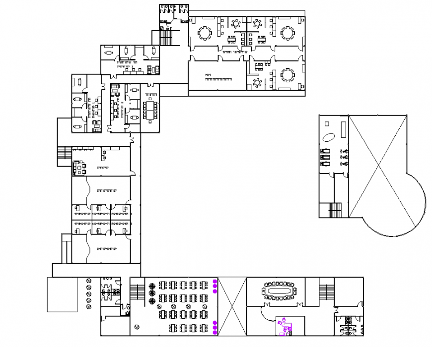 Government office plan detail drawing in dwg file.