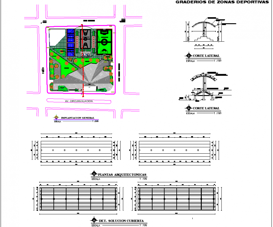 Government public park drawing in dwg file.