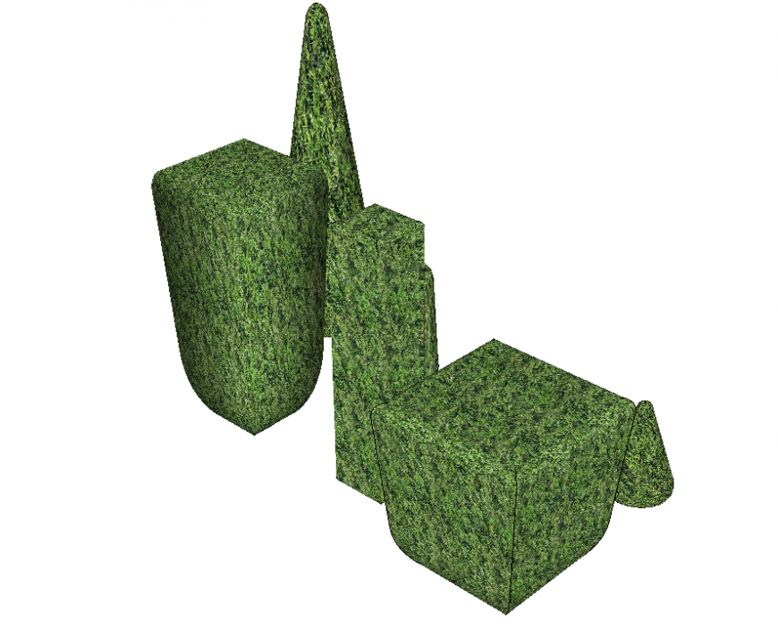 Grass bushes 3d model layout file in 3d max file