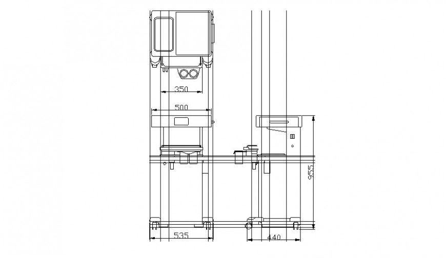 Grid line ATM machine detail dwg file