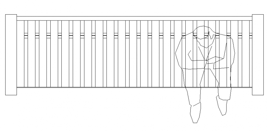 Grid line of bench plan autocad file
