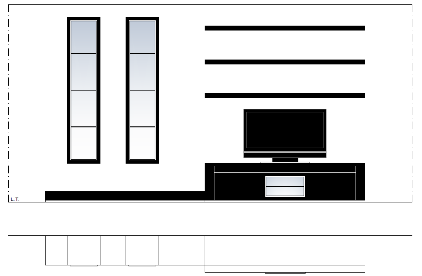 Grid line of furniture drawing room detail dwg file