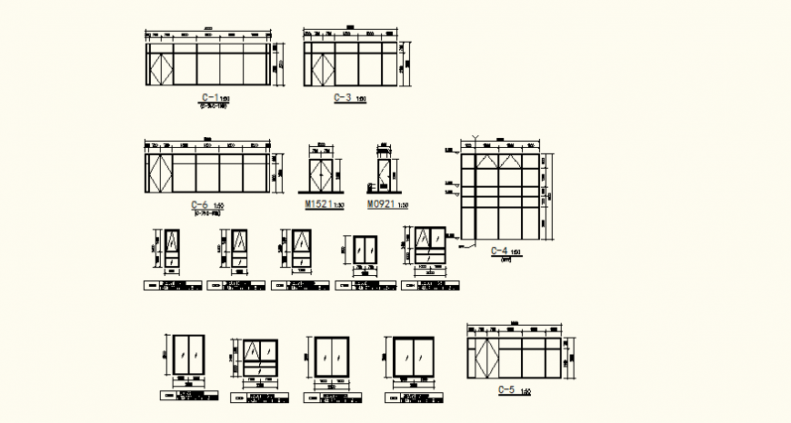 Grill gate detail elevation and plan dwg file