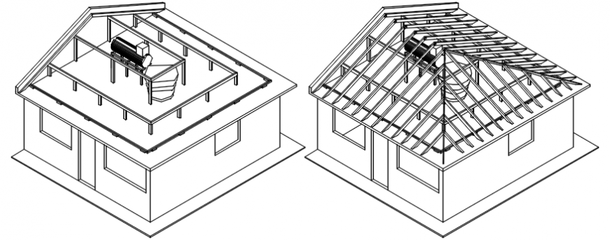 Grill roof construction project design and solar heater