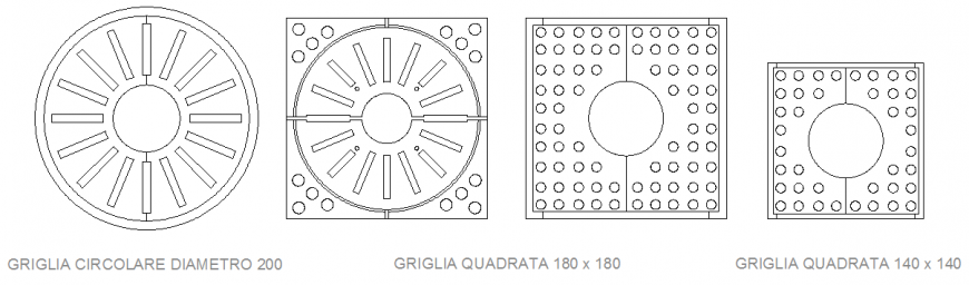Grill trees structure elevation detail layout file