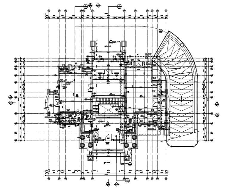 ground floor plan of a villa view detail file.