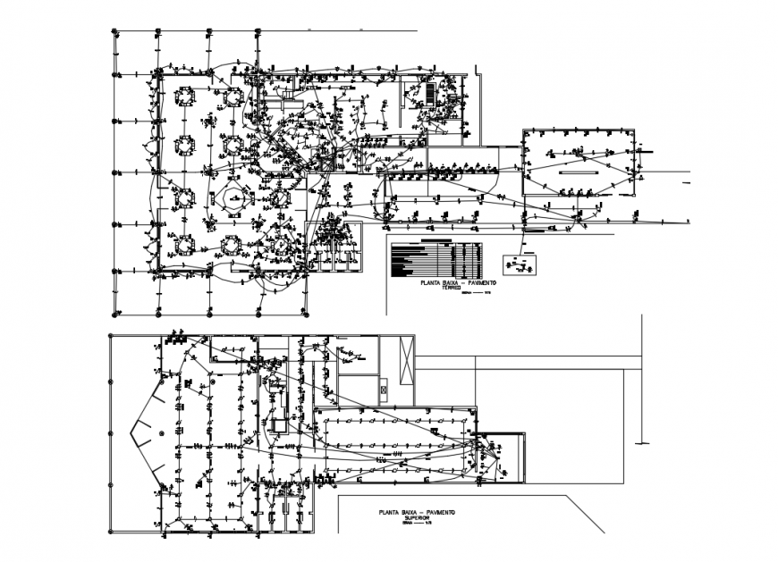 Ground and first floor electrical layout plan cad drawing details dwg file