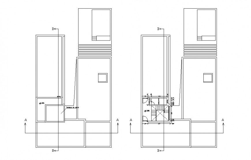 Ground and first floor framing plan drawing details of residential house dwg file