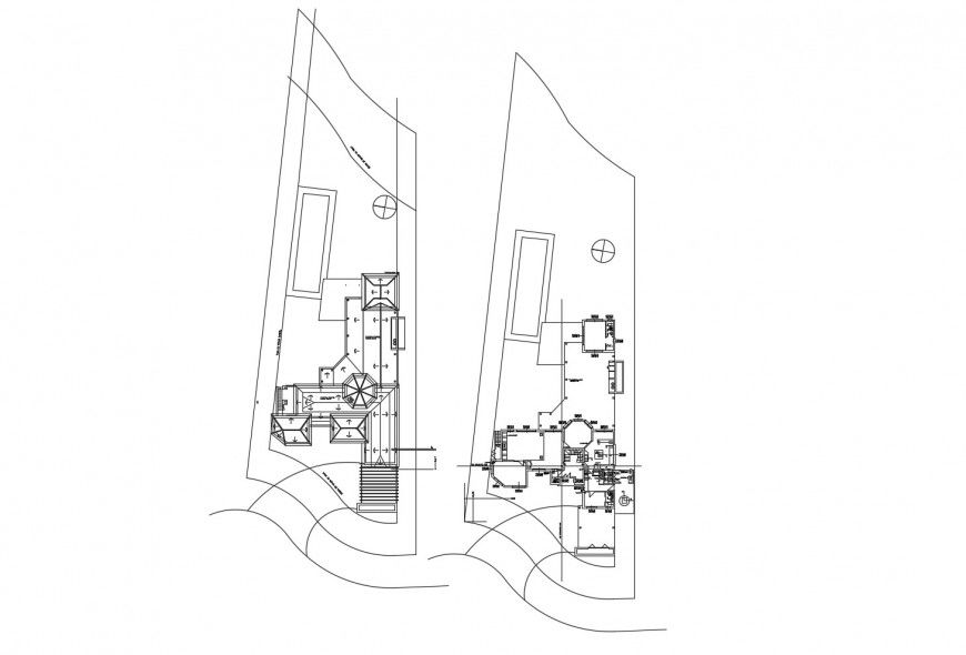 Ground and first floor framing plan structure details of clubhouse dwg file