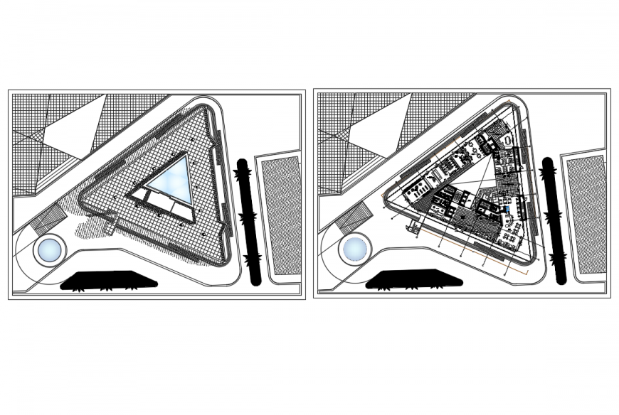 Ground and first floor layout plan details of luxuries hotel cad drawing details dwg file
