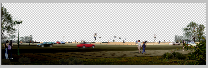 Ground and road detail 3d model elevation photo shop file