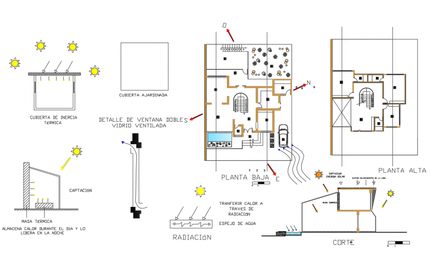Ground floor, first floor and structure details of house cad drawing ...