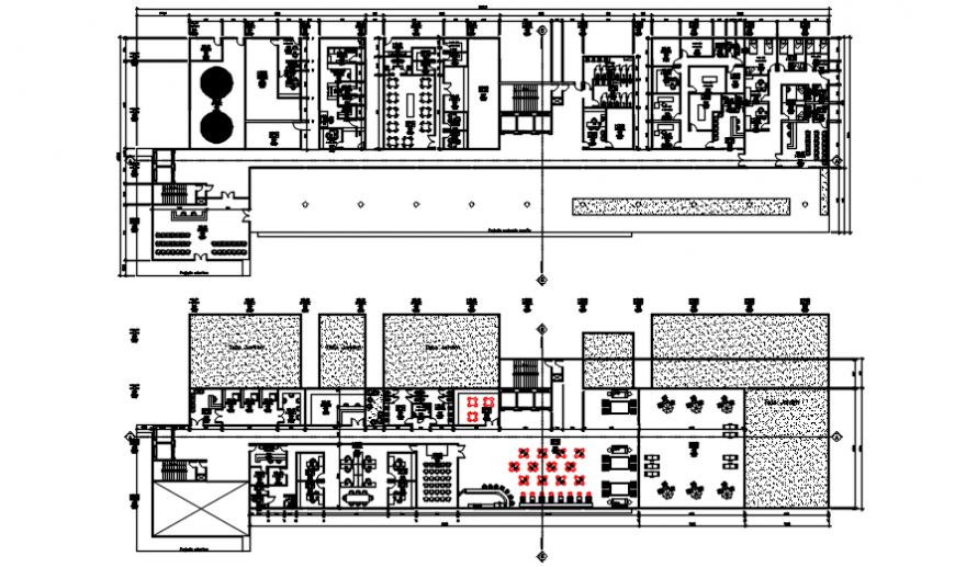 Ground floor and first floor plan of hospital in AutoCAD
