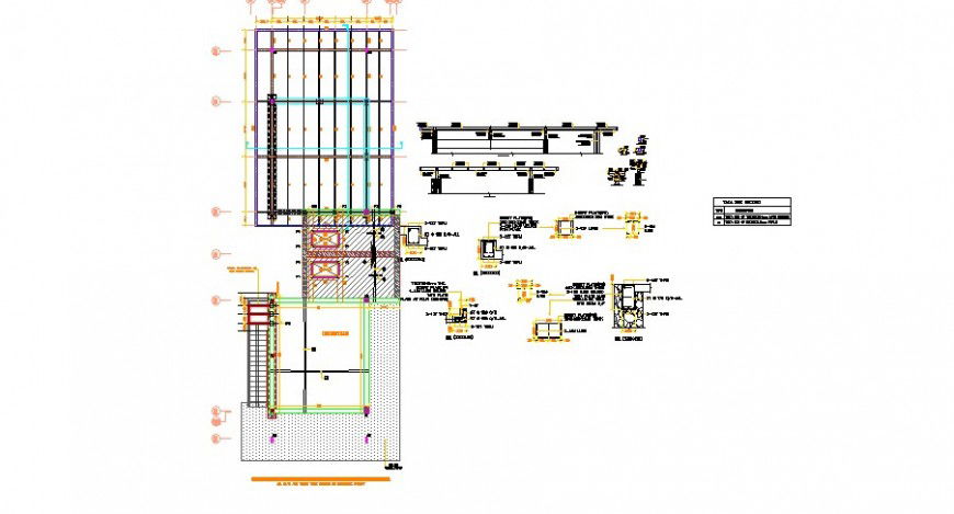 Ground floor concrete slab construction and structure drawing details dwg file